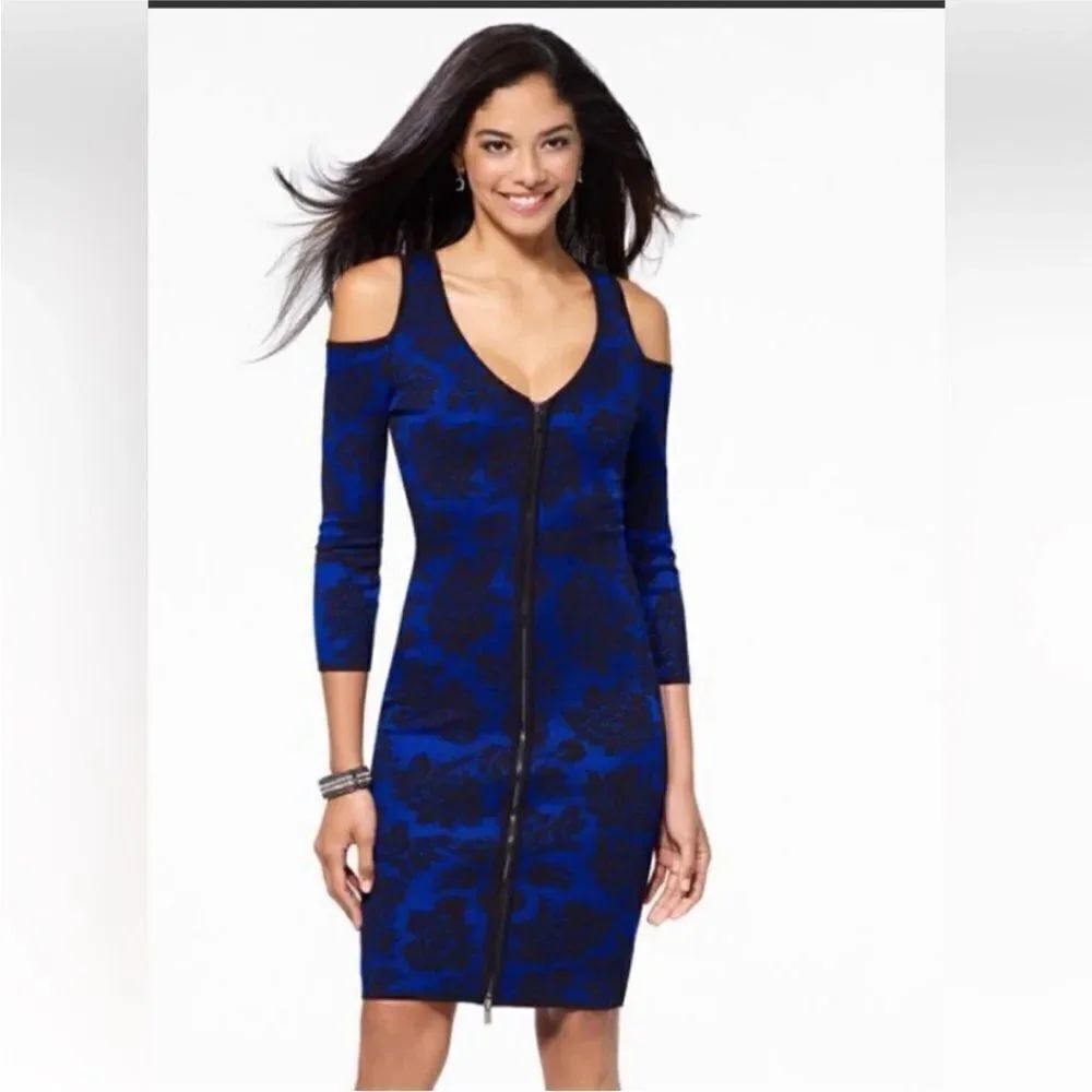 Cache Royal Blue Cold Shoulder Dress, S